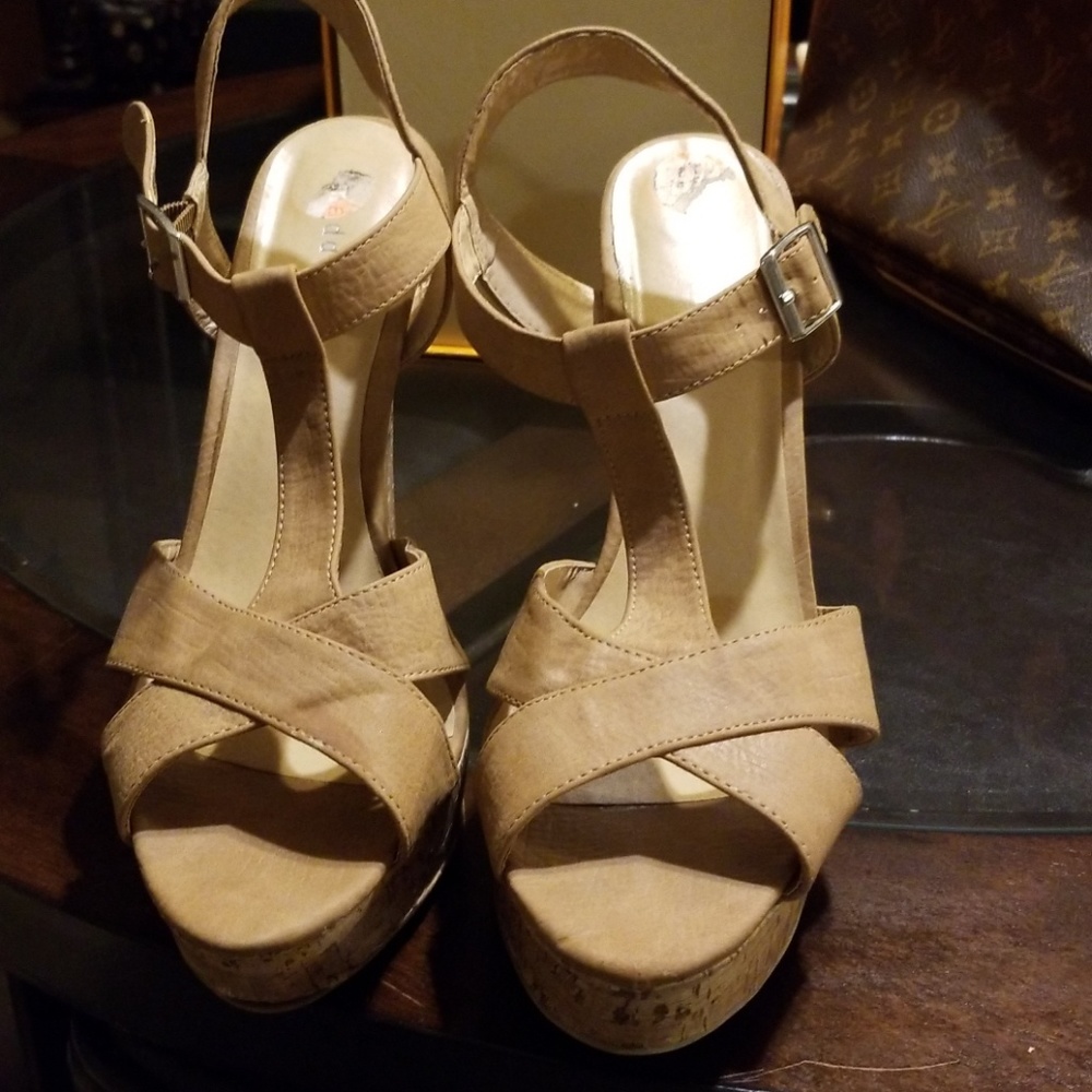 Madden Girl Cork Heeled Sandals